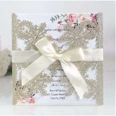 Christmas Card Laser Invitation Card Snowflake Pattern Wholesale